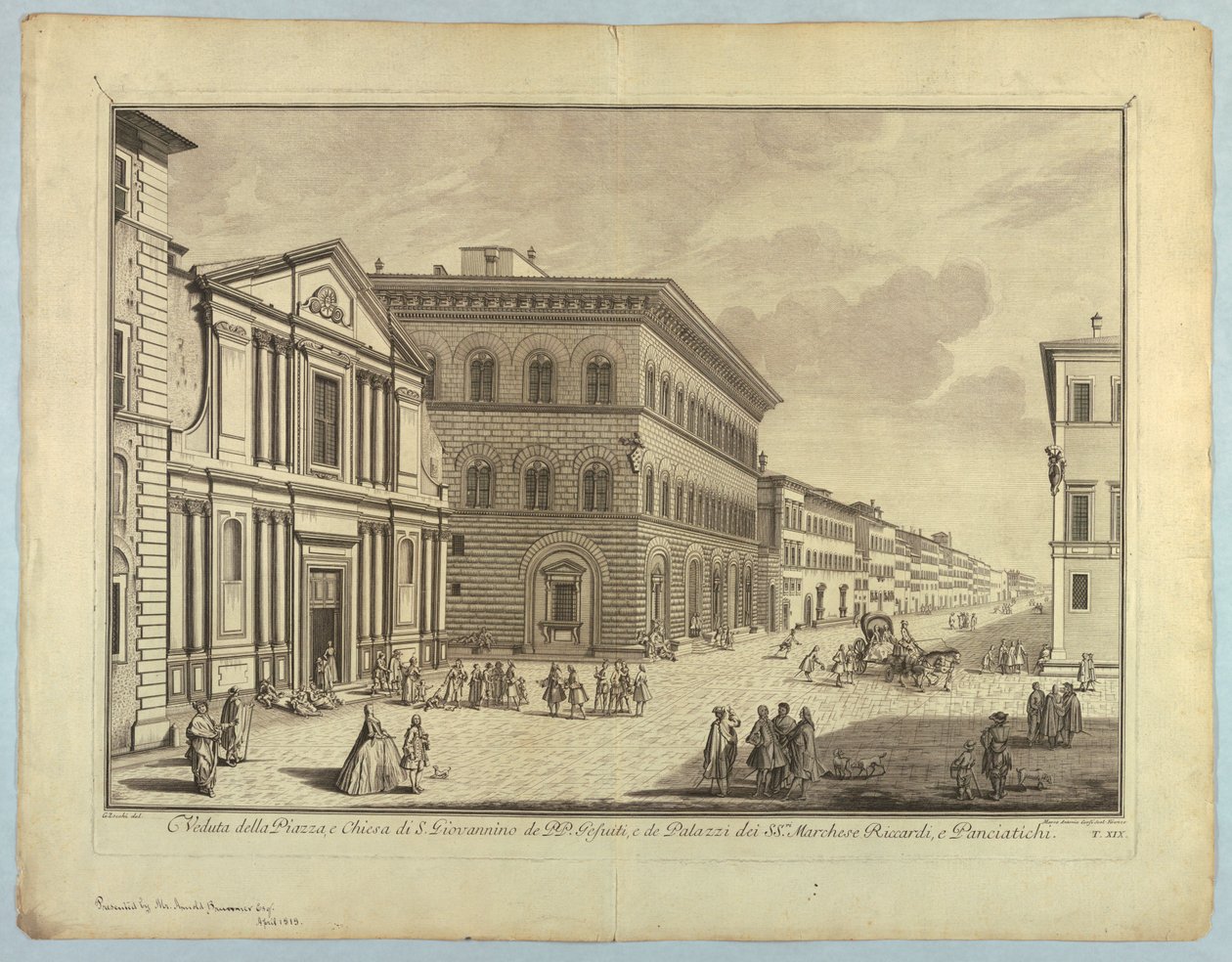 Ansicht von Florenz, Platte aus "Scelta di XXIV Vedute delle principali contrade, piazze, chiese, e palazzi della Città di Firenze" von after Giuseppe Zocchi