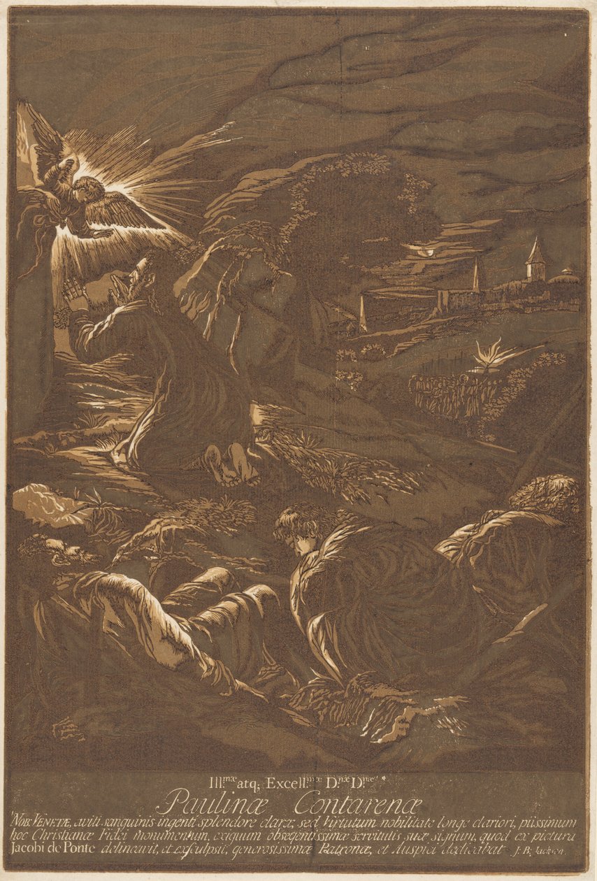 Christus am Ölberg von after Jacopo Bassano John Baptist Jackson