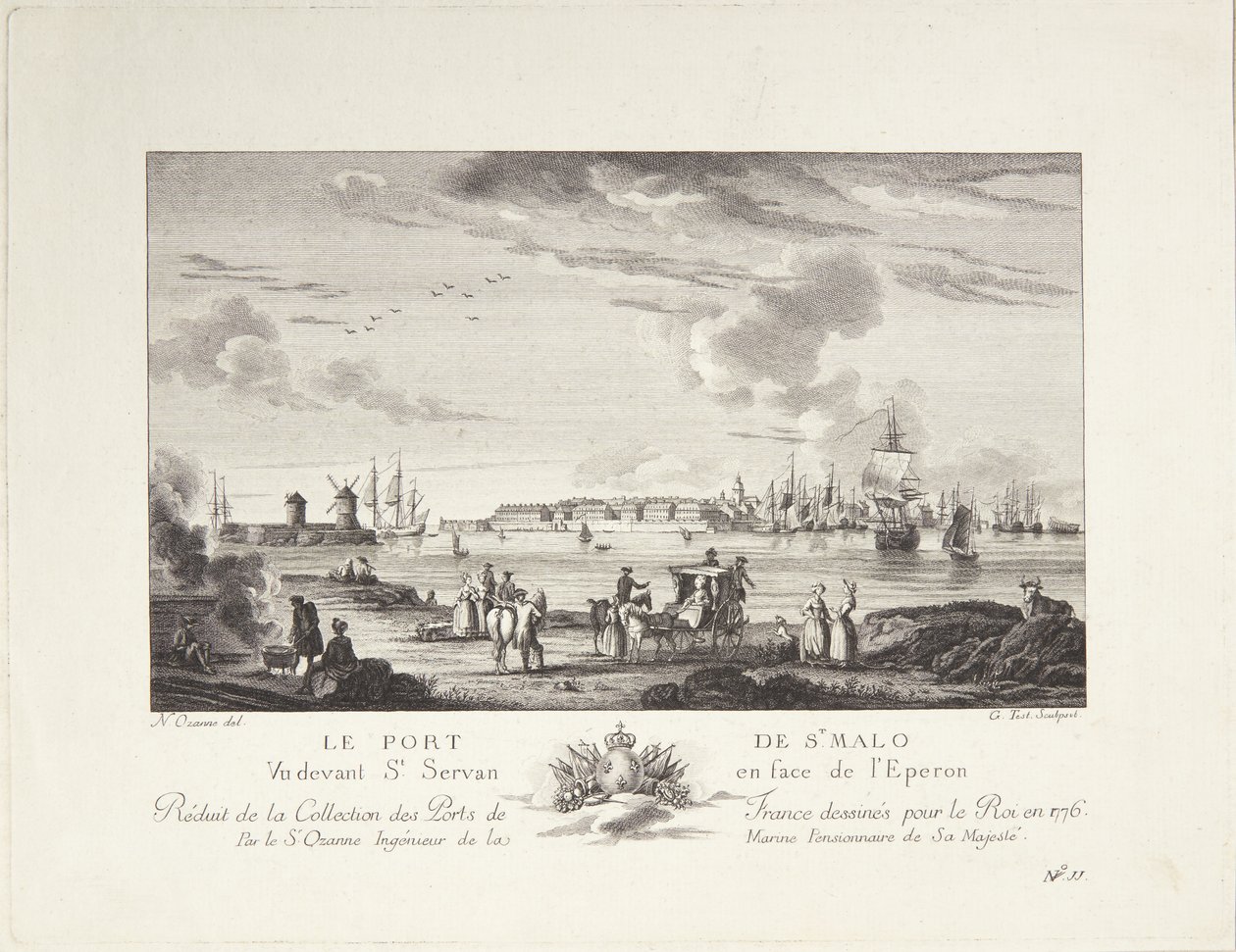 Hafen von Saint-Malo (Le port de St. Malo) von after Nicolas Marie Ozanne
