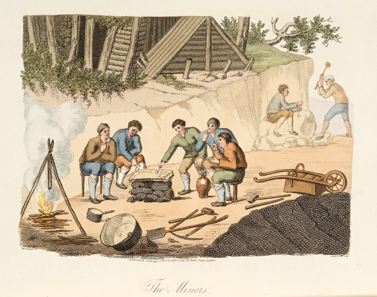 Die Steinbrucharbeiter von Grisante, aus Italian Scenery, veröffentlicht 1806 von after P. van Lerberghi