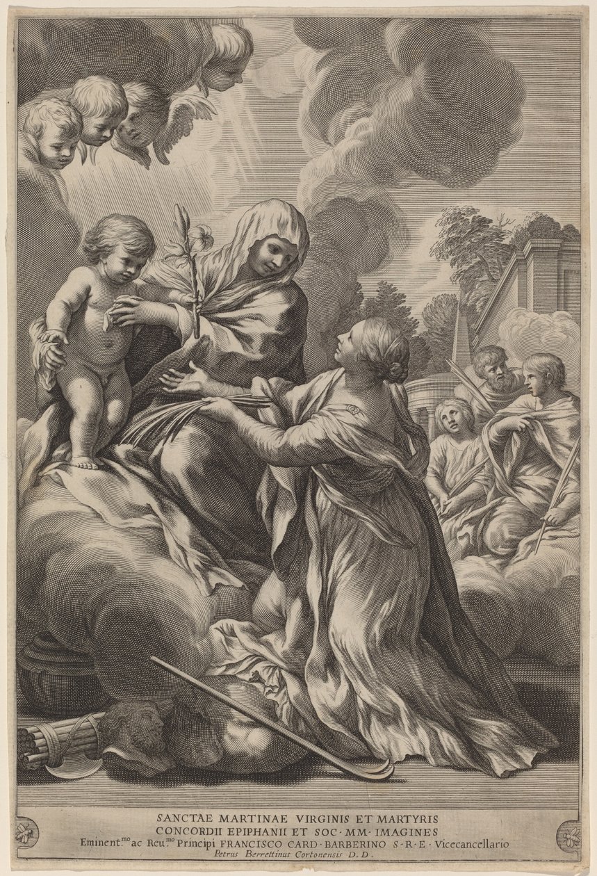 Jungfrau und Kind mit Märtyrern von after Pietro da Cortona