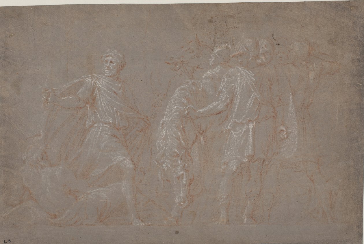 Mucius Scaevola überquert den Tiber von after Polidoro da Caravaggio