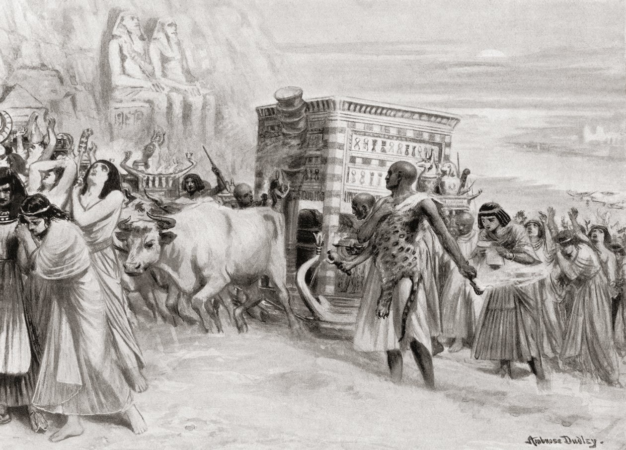 Ein Trauerzug während der XIX. Dynastie, altes Ägypten, aus Hutchinsons Geschichte der Nationen, veröffentlicht 1915 von after Robert Dudley