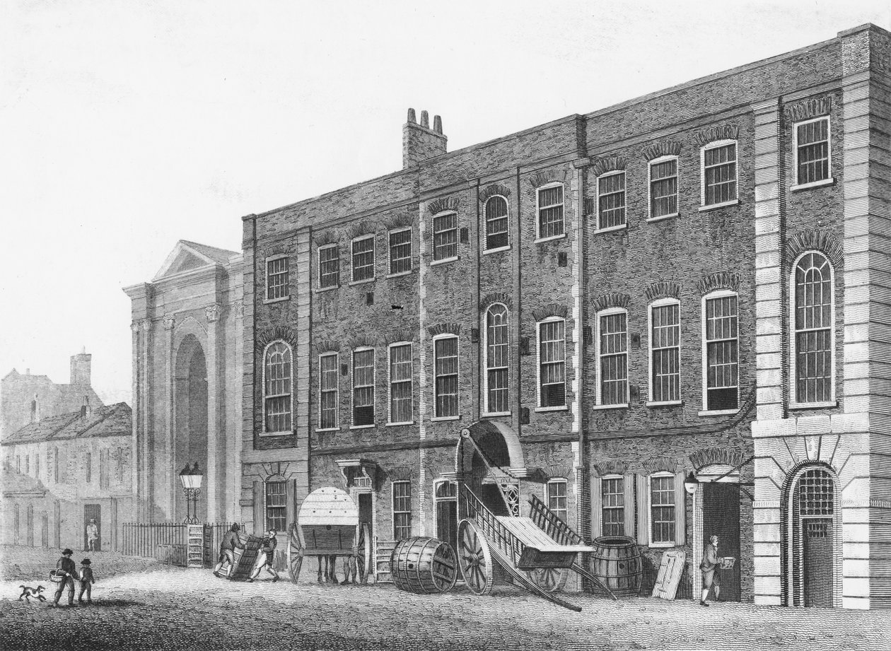 Südansicht des Theatre Royal in der Portugal Street, Lincolns Inn Fields, 1811 von Thomas Hosmer after Shepherd