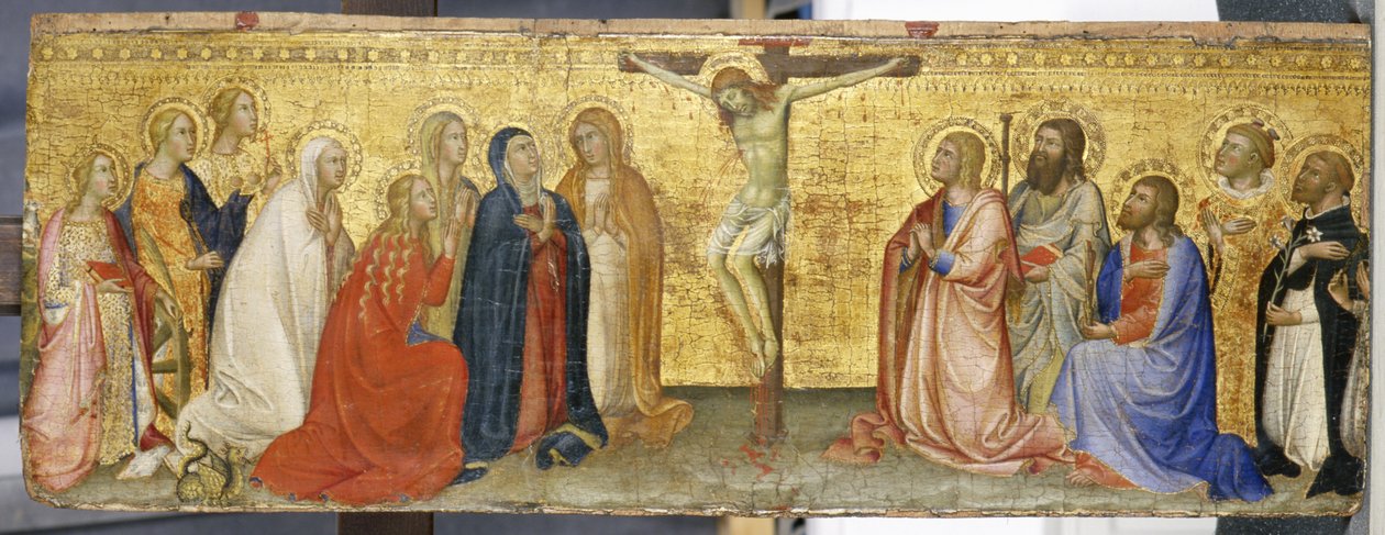 Christus am Kreuz mit Maria Magdalena und anderen Heiligen von also Manfredi de Battilori Bartolo di Fredi