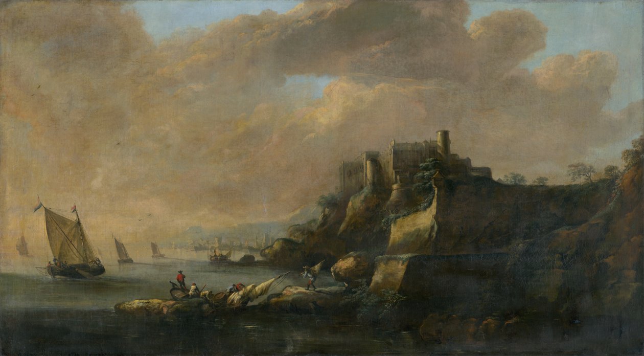 Meereslandschaft mit einer Burg von anonymous 