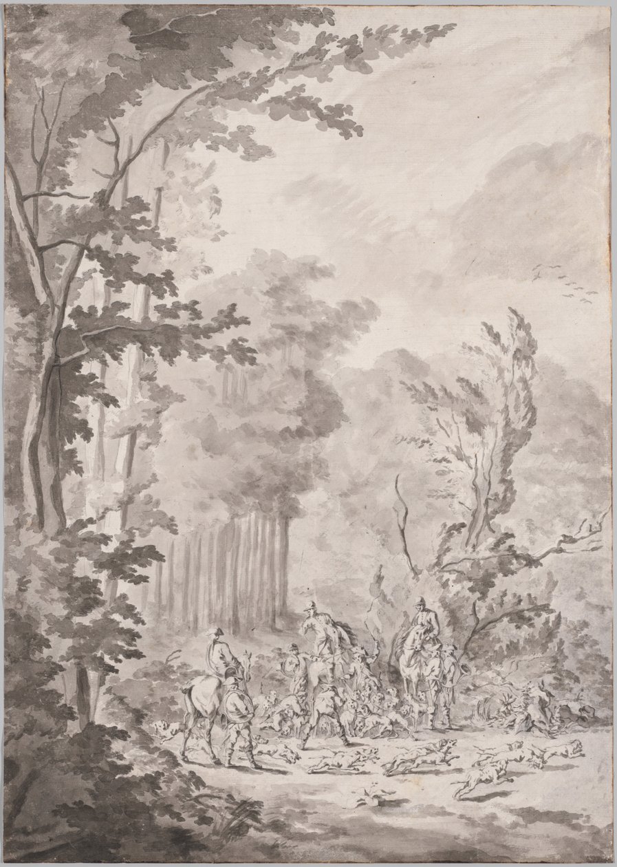 Eine Jagdgesellschaft in Marly von attributed to Jean Baptiste Martin, Le Vieux