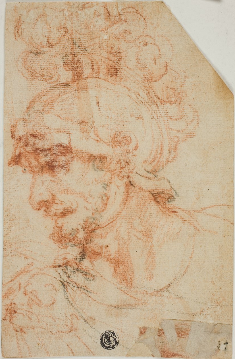 Büste eines helmtragenden Kriegers im Profil von called Cavaliere d