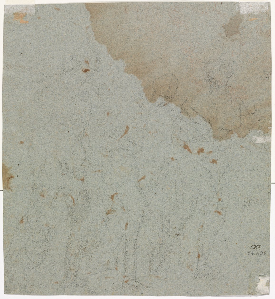 Skizze für Lot und seine Töchter (verso) von circle of Pietro da Cortona