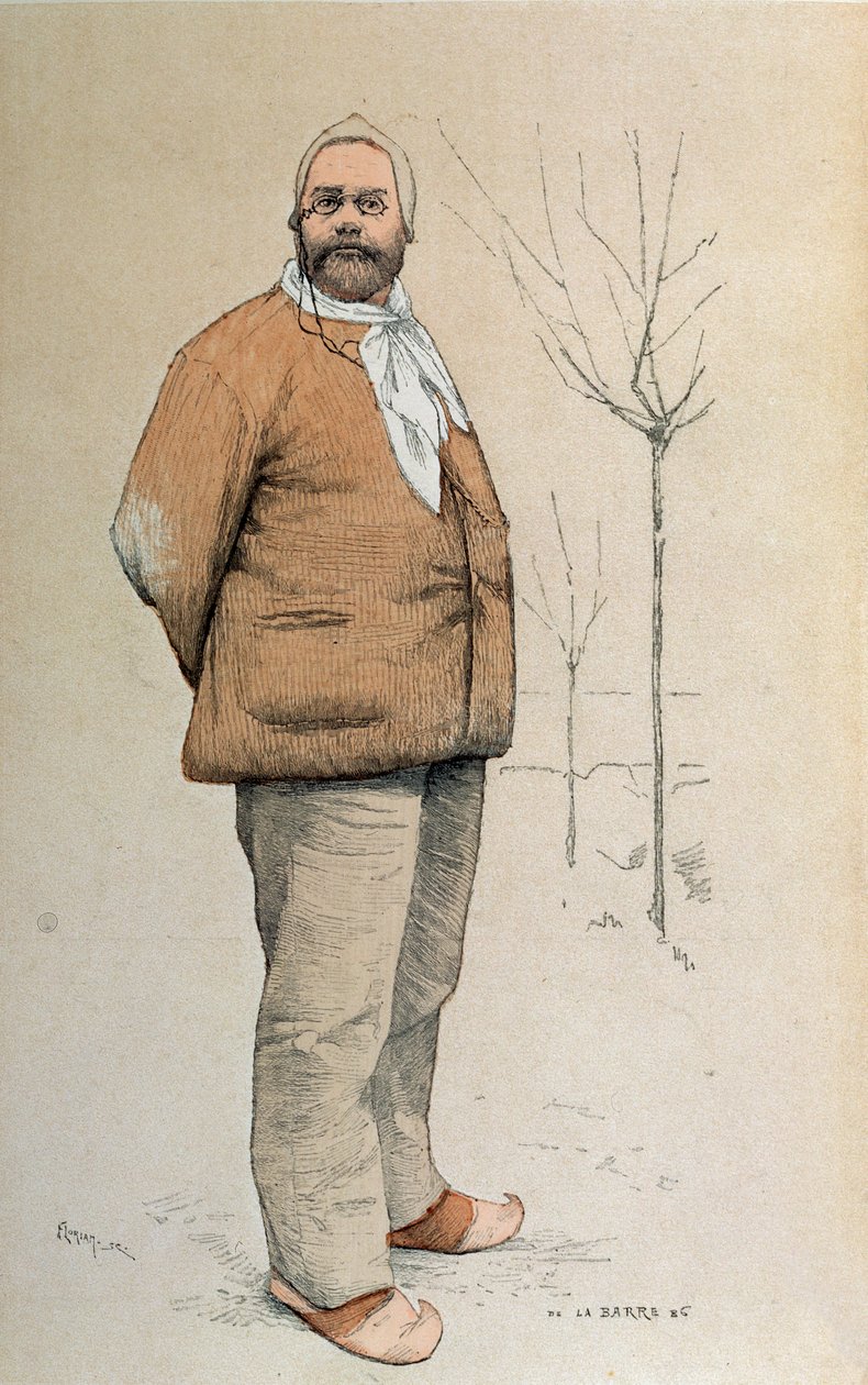 Porträt von Emile Zola (1840-1902) vom Titelblatt der 