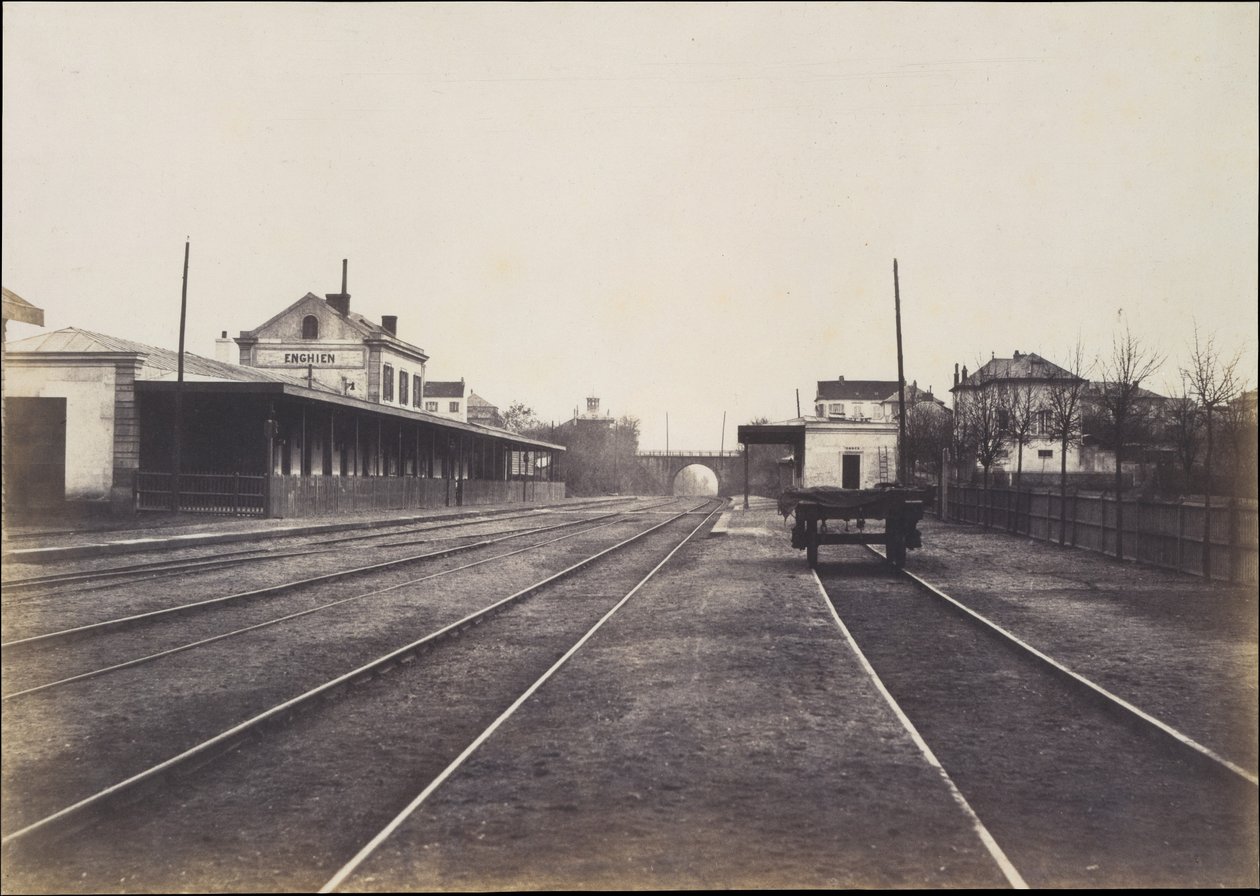 Bahnhof von Enghien (Seine-et-Oise, Frankreich) von Edouard Denis Baldus