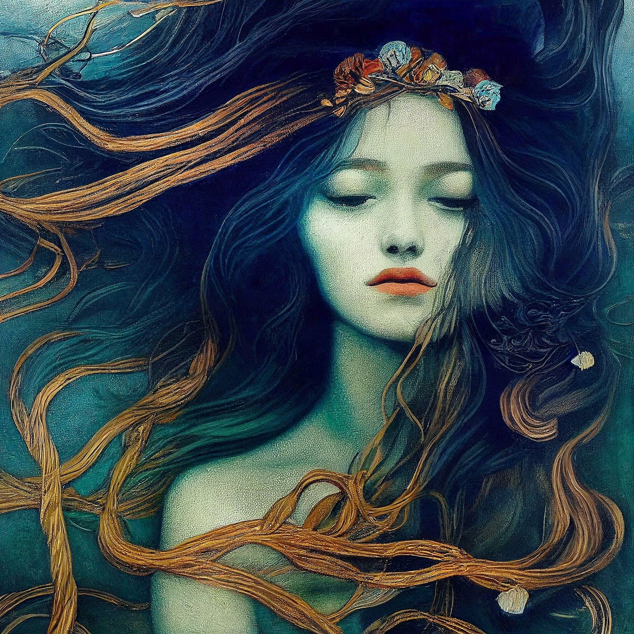 Schönes Mädchen mit Haaren, die im Wind tanzen von F. Abderrahim