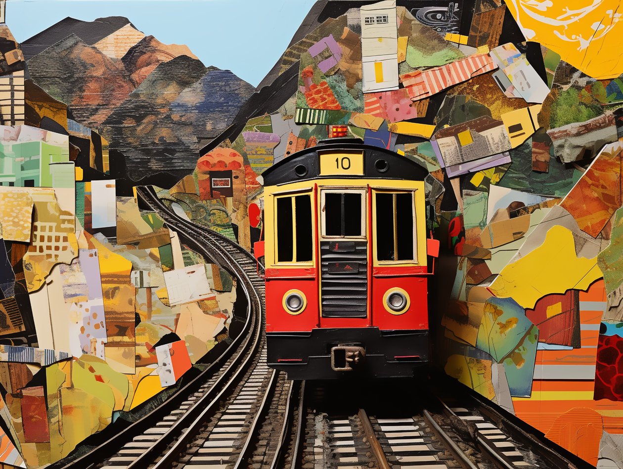 Standseilbahn-Station Collage von F. Abderrahim