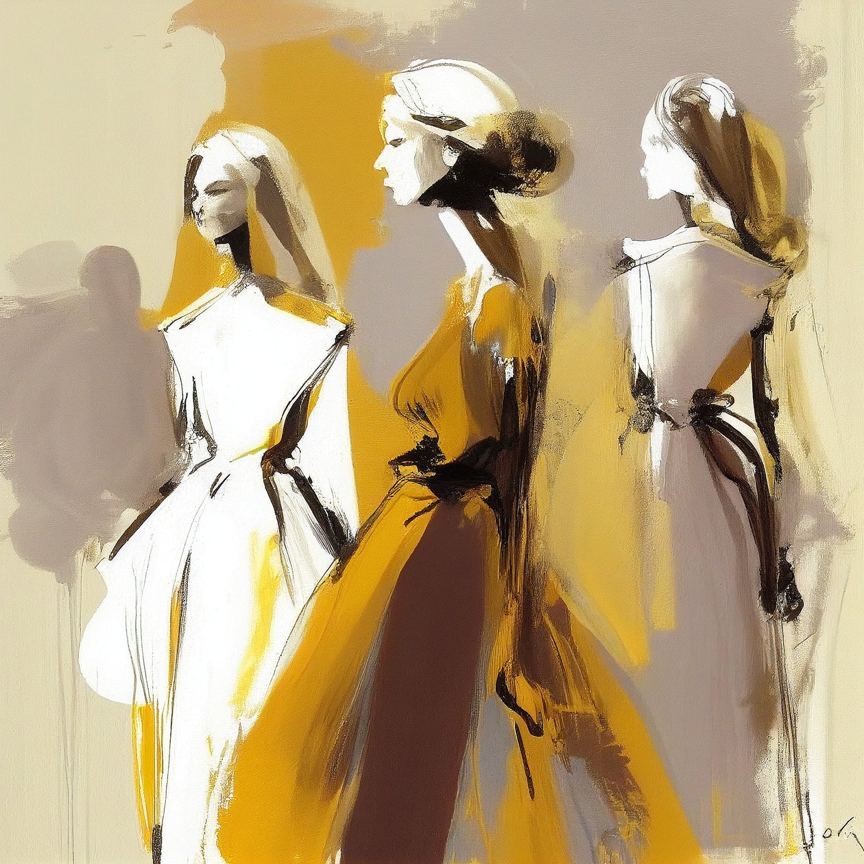 Minimalistische Malerei, abstrakter Expressionismus, Frauenmalerei von F. Abderrahim