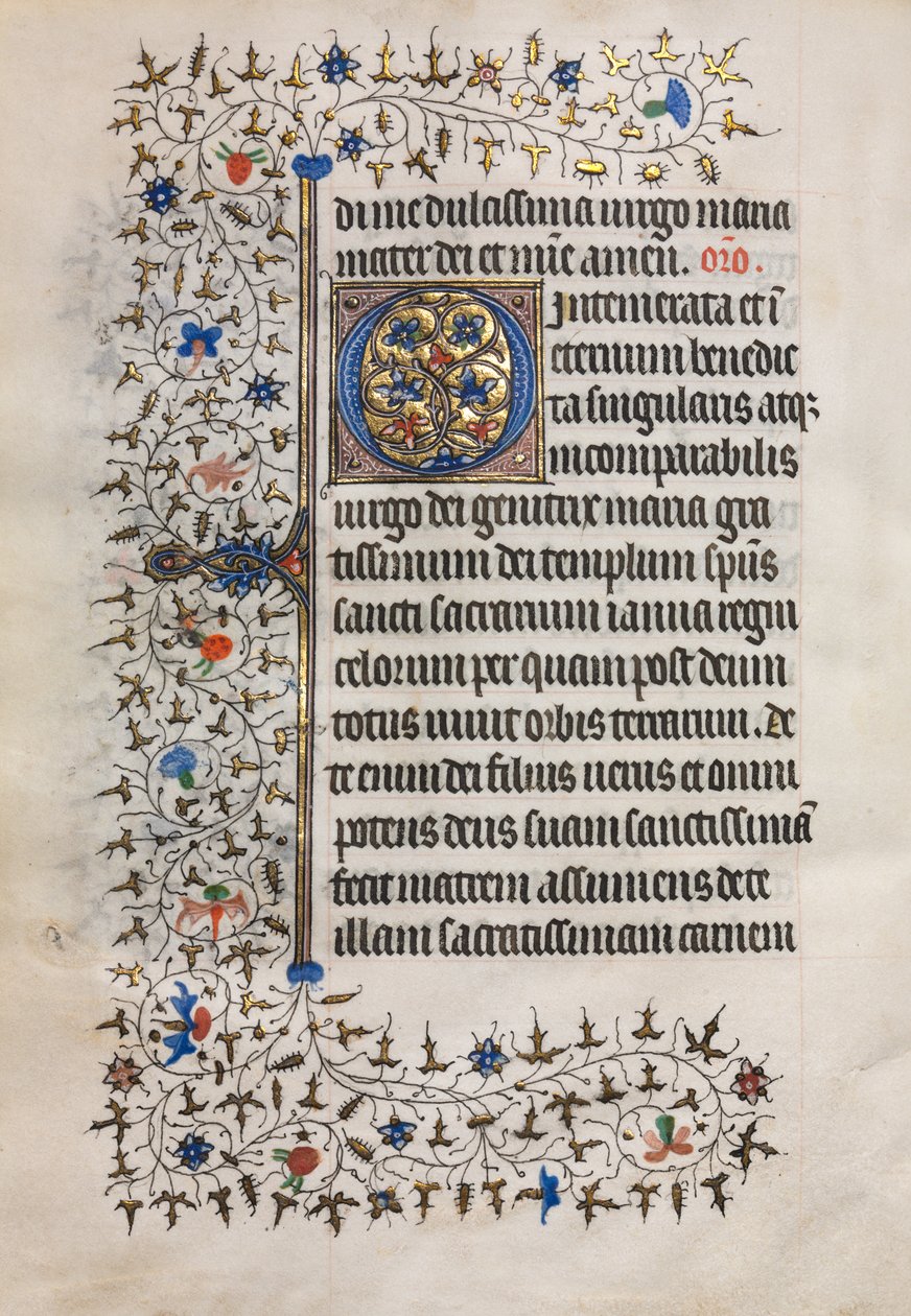 Stundenbuch (Gebrauch von Paris): Verzierte Initiale von follower of Boucicaut Master