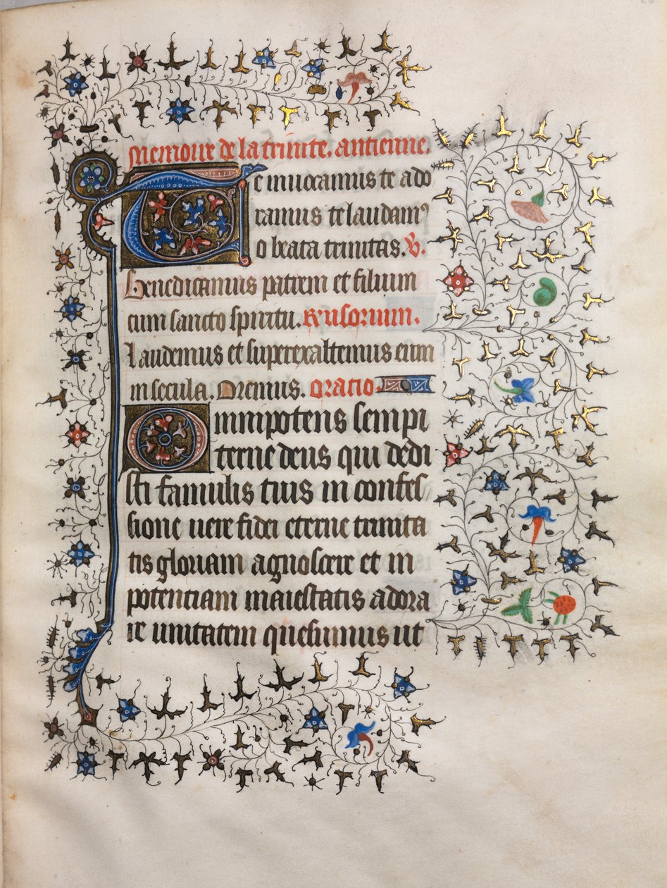 Stundenbuch (Gebrauch von Paris): Verzierte Initiale von follower of Boucicaut Master