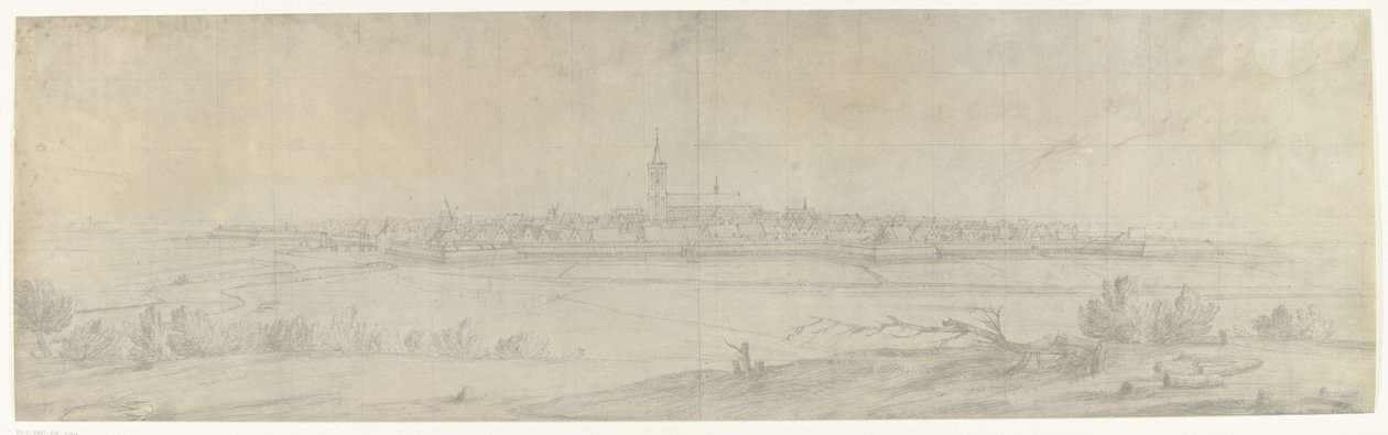 Ansicht von Naarden, 1672 (Serie: Zeichnungen des französischen Einfalls in die Niederlande 1672 von Adam Frans van der Meulen, aufbewahrt in der Manufacture des Gobelins) von frères Moreau