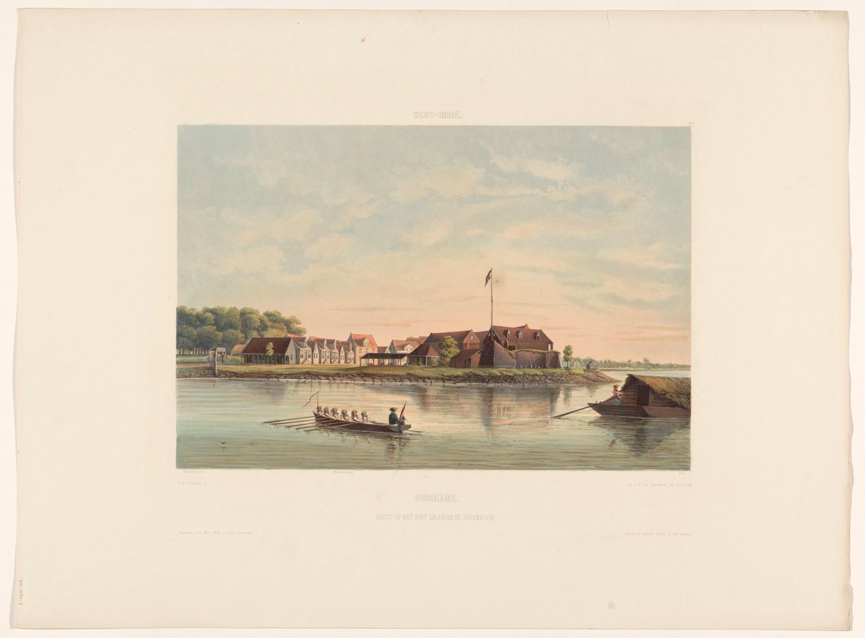 Fort Zeelandia in Paramaribo. Blick auf Fort Zeelandia in Paramaribo von jonkheer Jacob Eduard van Heemskerck