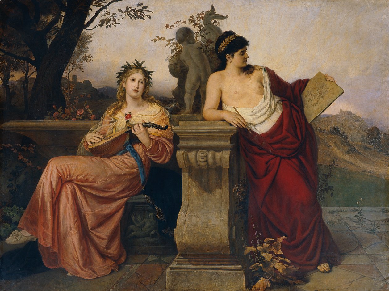 Allegorie der Musik und Malerei von ludwig Mayer