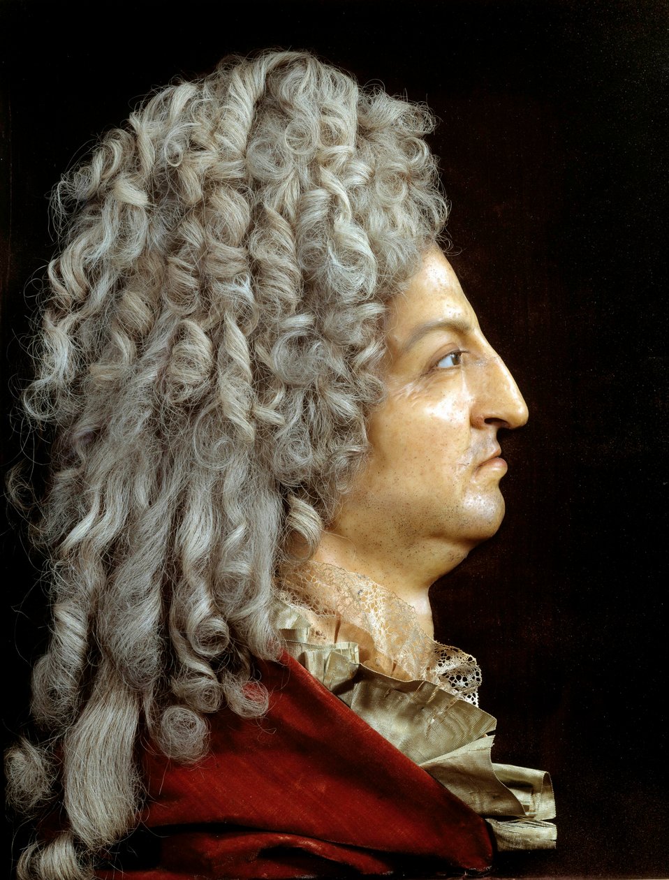 Porträt von König Ludwig XIV. (1638-1715). Wachs und Textil von Antoine Benoist dit du Cercle (1632-1717). Um 1705. Versailles, Schlossmuseum von or Benoit du Cercle Antoine Benoist