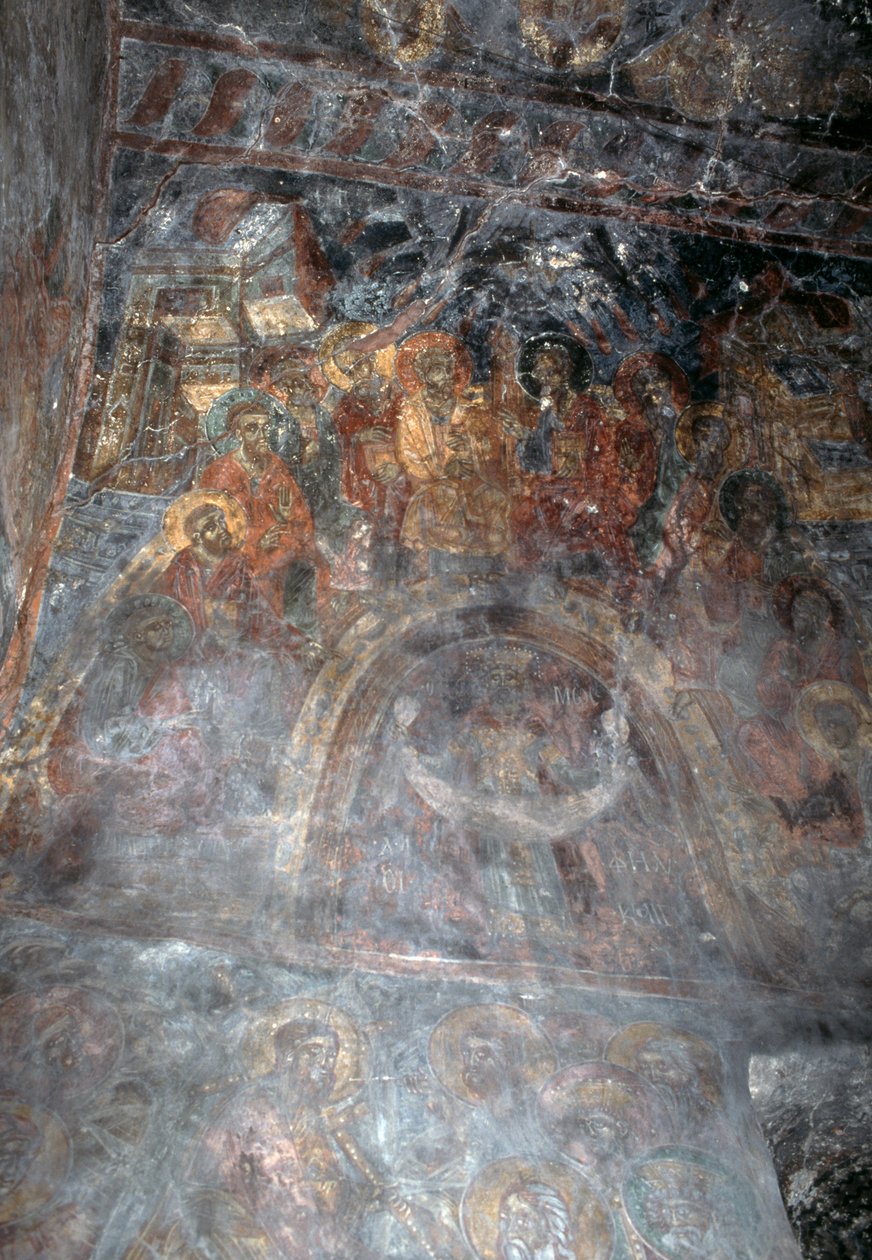 Heilige, Fresko an der Decke der Kirche von Agia Paraskevi, Anisaraki, Kreta, Griechenland (Foto) von Theodore Charles Ange Coquelin
