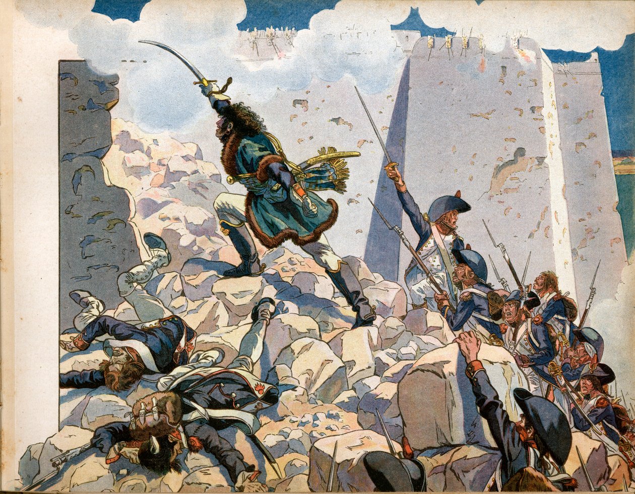 Ägyptenfeldzug: Joachim Murat (1767-1815) bei der Belagerung von Saint John of Acre in Ägypten. Gravur von Jacques Marie Gaston Onfray de Breville, genannt Job (1858-1931) von pseudonym for Onfray de Breville Jacques Job