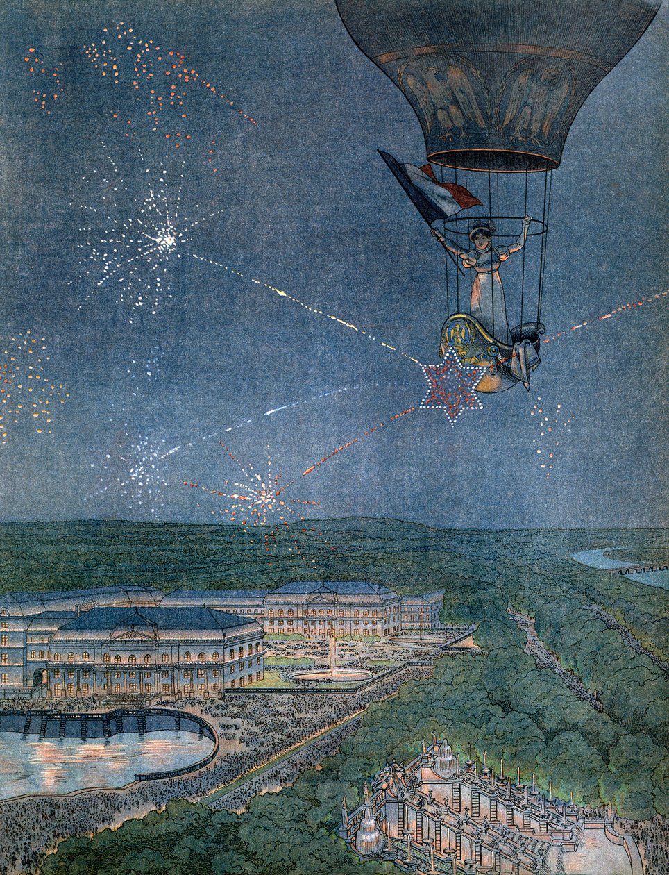 Fest im Park des Schlosses Saint-Cloud anlässlich der Taufe von Napoleon François Charles Joseph Bonaparte, kaiserlicher Prinz, König von Rom (später Napoleon II) von pseudonym for Onfray de Breville Jacques Job