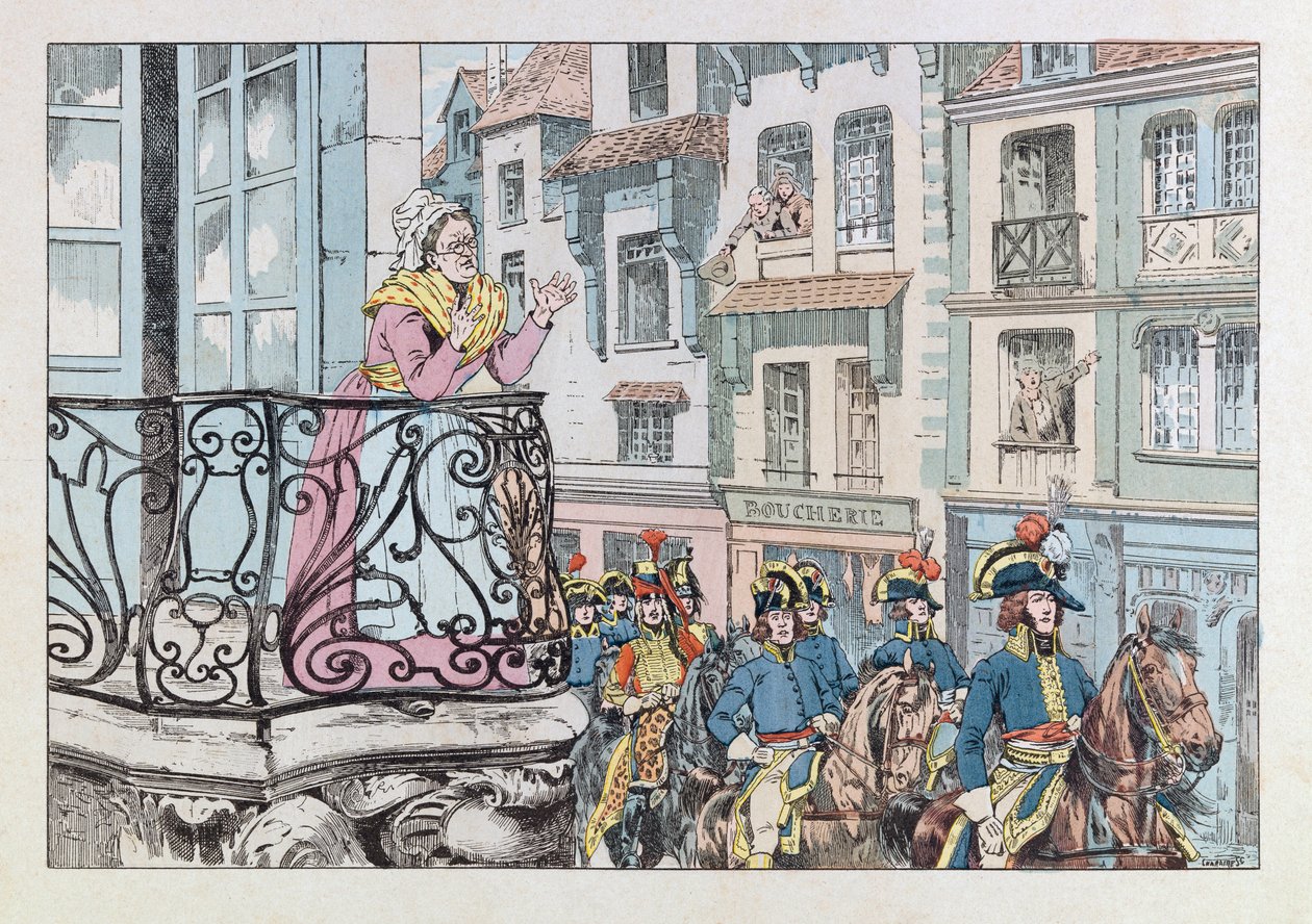 Illustration aus dem Buch „Les épées de France“: General Louis Lazare Hoche (1768-1797) an der Spitze seiner Truppen von pseudonym for Onfray de Breville Jacques Job