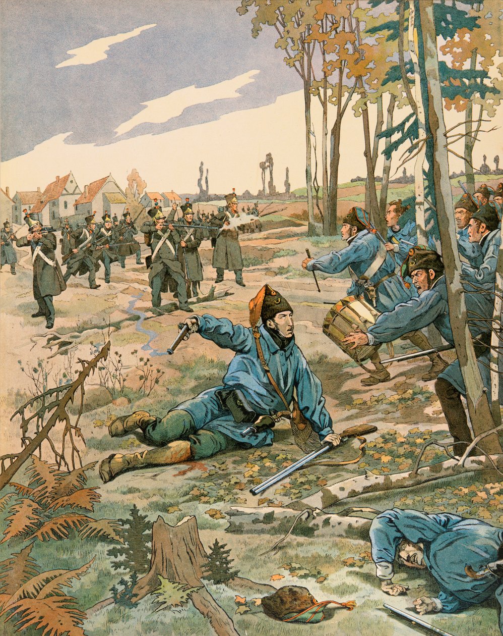 Jacques Marie Gaston Onfroy de Breville dit JOB (1858-1931) - Geschichte Belgiens: Schlacht von Berchem Lez Antwerpen, Frederic de Merode (1792 - 1830) wird tödlich verwundet, während er gegen die niederländische Armee kämpft am 24. Oktober von pseudonym for Onfray de Breville Jacques Job