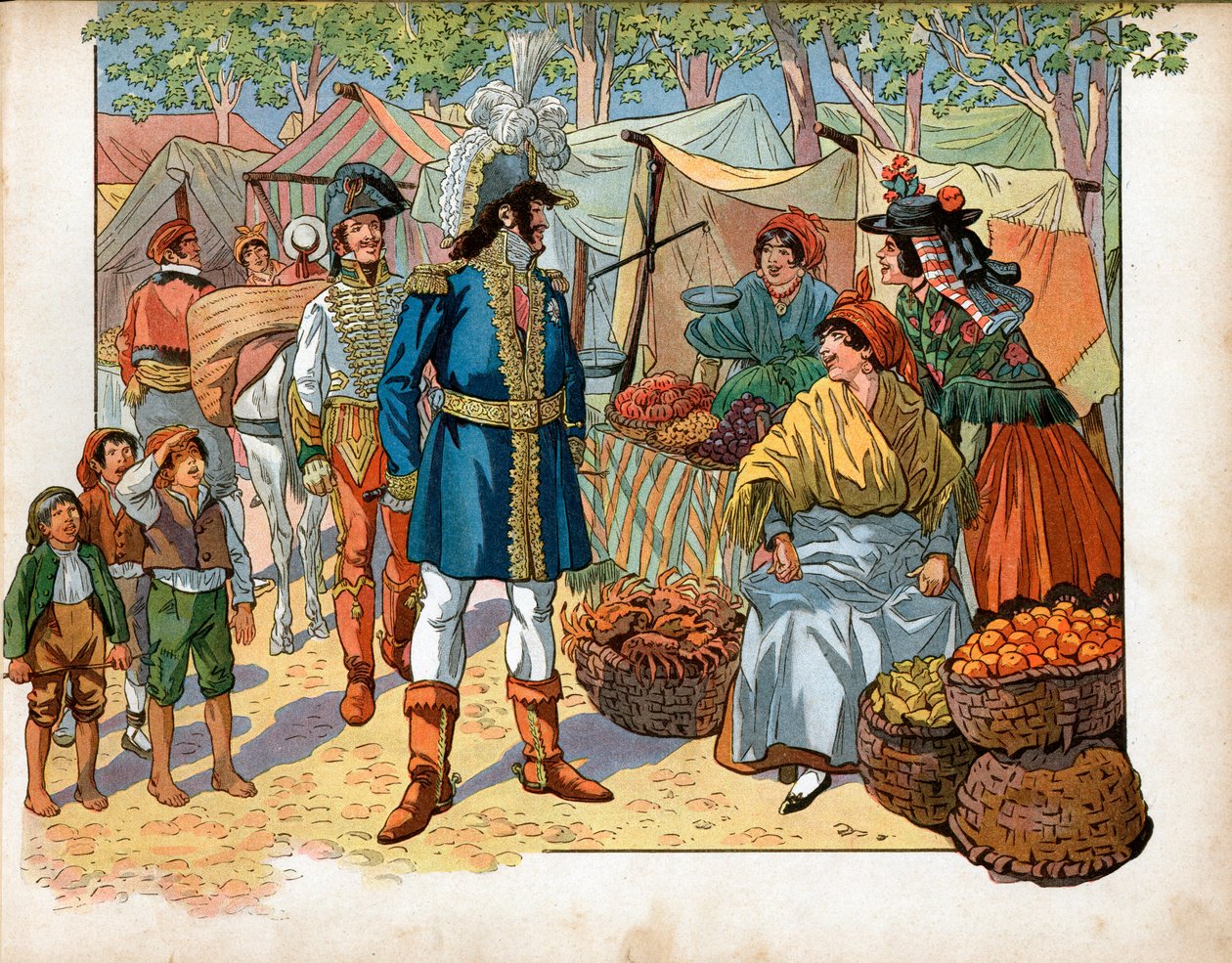Joachim Murat (1767-1815) auf den Stufen in Spanien. Gravur von Jacques Marie Gaston Onfray de Breville dit Job (1858-1931) von pseudonym for Onfray de Breville Jacques Job