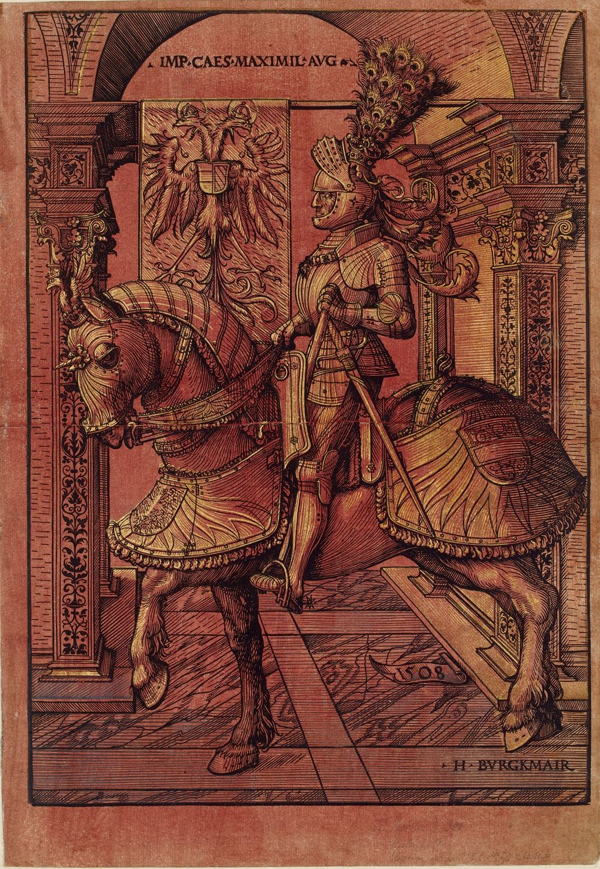 Kaiser Maximilian I. bewaffnet zu Pferd von the Elder Hans Burgkmair