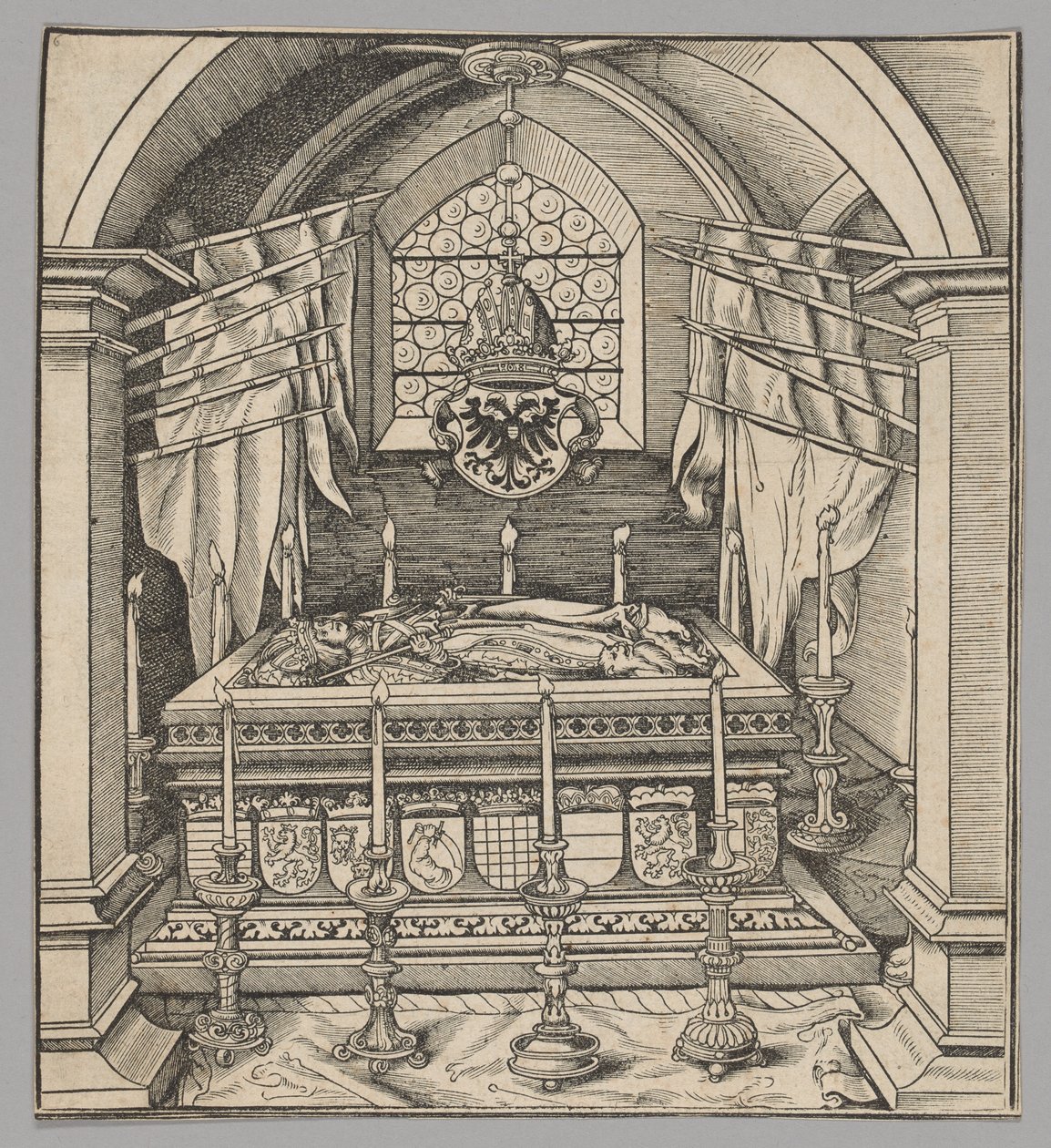 Gruftblatt, Tafel 24 aus Historische Szenen aus dem Leben von Kaiser Maximilian I. vom Triumphbogen von the Elder Hans Burgkmair