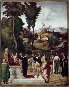 Moses als Kind dem Feuer- und Goldtest des Pharaos unterzogen (Detail) von Giorgione