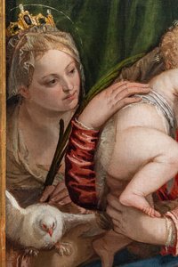 Madonna und Jesuskind zwischen S. Katharina von Alexandrien und Petrus (Detail)