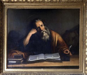 Der heilige Markus schreibt das Evangelium - zugeschrieben Veronese, Kirche von La Turbie von Veronese
