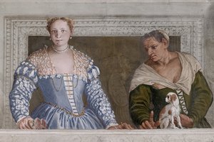 Donna Barbaro und ihre Amme, die Halle des Olymp (Detail) von Veronese