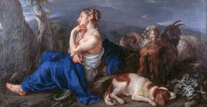 Erminia schreibt den Namen ihres Geliebten auf einen Baumstamm, von Francesco Fernandi, bekannt als der Imperiali von (1679 1740) Imperiali