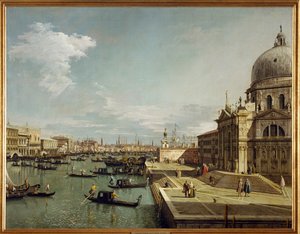 Eingang zum Canal Grande und die Kirche Maria Salute in Venedig