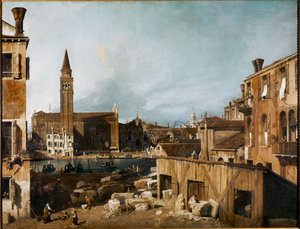 Der Steinmetzhof; Venedig: Campo San Vidal und die Kirche Sta
