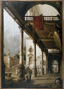 Capriccio mit Kolonnade und Hof