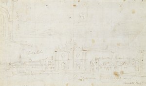 Murano: San Giovanni Dei Battuti, mit Venedig in der Ferne, um 1735-40 von Canaletto