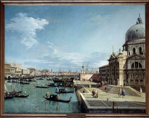 Ansicht des Eingangs zum Canal Grande und der Kirche Santa Maria della Salute in Venedig. Gemälde von Antonio Canal, genannt Canaletto (1697-1768) 18. Jahrhundert von Canaletto