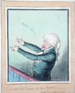 Ein alter Encore in der Oper! geätzt von James Gillray (1756-1815) veröffentlicht von Hannah Humphrey im Jahr 1803 von (after) English School