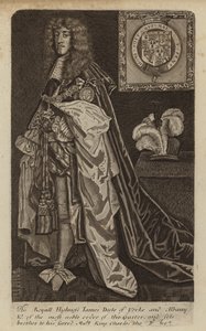 James II und VII, König von England, Schottland und Irland, als Herzog von York (Gravur) von (after) English School
