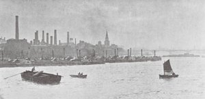 Der Fluss und der Dampfschiff-Ankerplatz von (after) English photographer