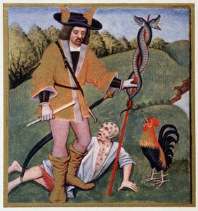 Hermes mit Laub - aus einer Beleuchtung des 15. Jahrhunderts von (after) French School