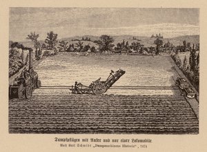 Dampfpflügen mit einer Lokomobile und Anker von (after) German School