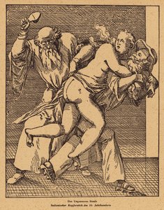 Bestrafung der Untreue (Gravur) von (after) Italian School