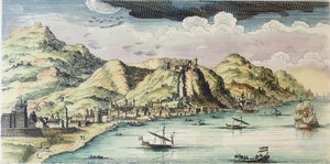 Ansicht der Stadt Málaga, Spanien von (after) Spanish School
