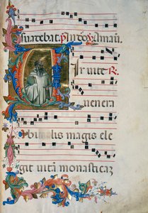 Illuminierte Initiale mit der Figur des San Romualdo (Corale 8, c. 76), für Chorbuch 8 von Santa Maria degli Angeli von (c.1370 1425) Lorenzo Monaco